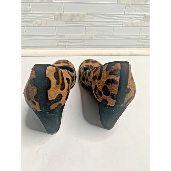 Stuart Weitzman Leopard Print Ponyhair Wedge Heels - Picture 4 of 9